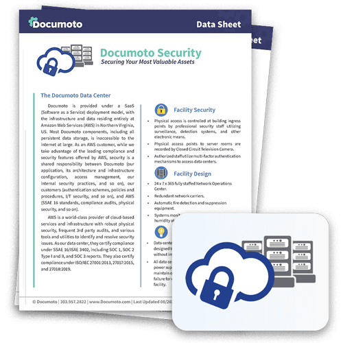 Documoto Security Data Sheet